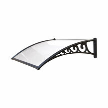 F36470024 NADSTREŠNICA NAXOS od kompaktnog polikarbonata satinirane boje 1,2 x 0,8 m struktura od aluminija crna art. 821/4 Biacc...