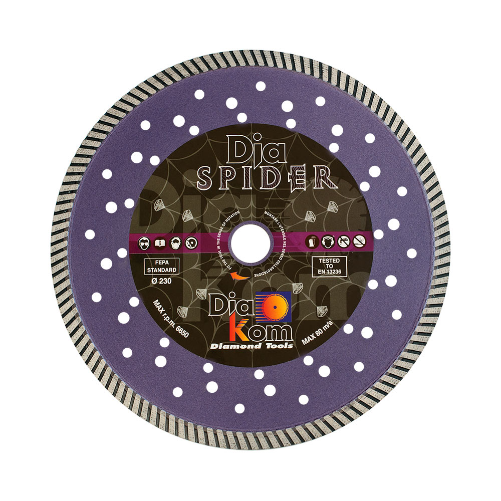 F30360420 Art. SPDT230 DIJAMANTNI brus DIATURBO SPIDER Ø 230 x 22,2 za BETON/OPEKU/PORFIR/ŠLJUNAK za BRUSILICU Diakom