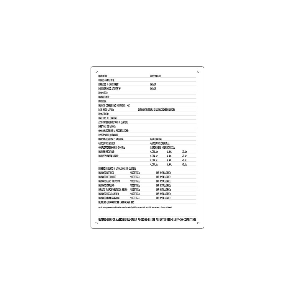 F305216605050 Znak GRAĐEVINSKI RADOVI 600 x 400 mm art. 16605050P Pubblicentro