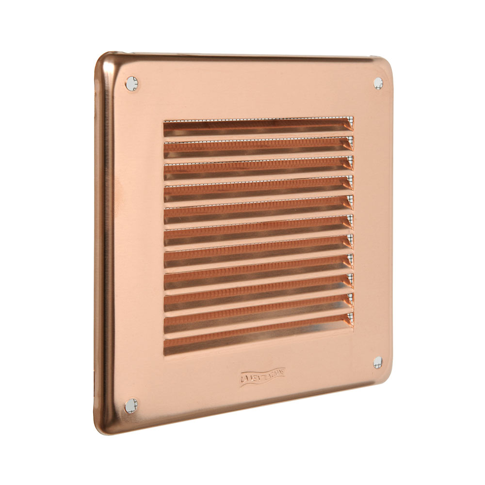 F3082GRA10R VENTILACIJSKA REŠETKA ČETVRTASTA od BAKRA 140 x 140 s mrežom za pričvršćivanje tiplom art. GRA10R Edil plast