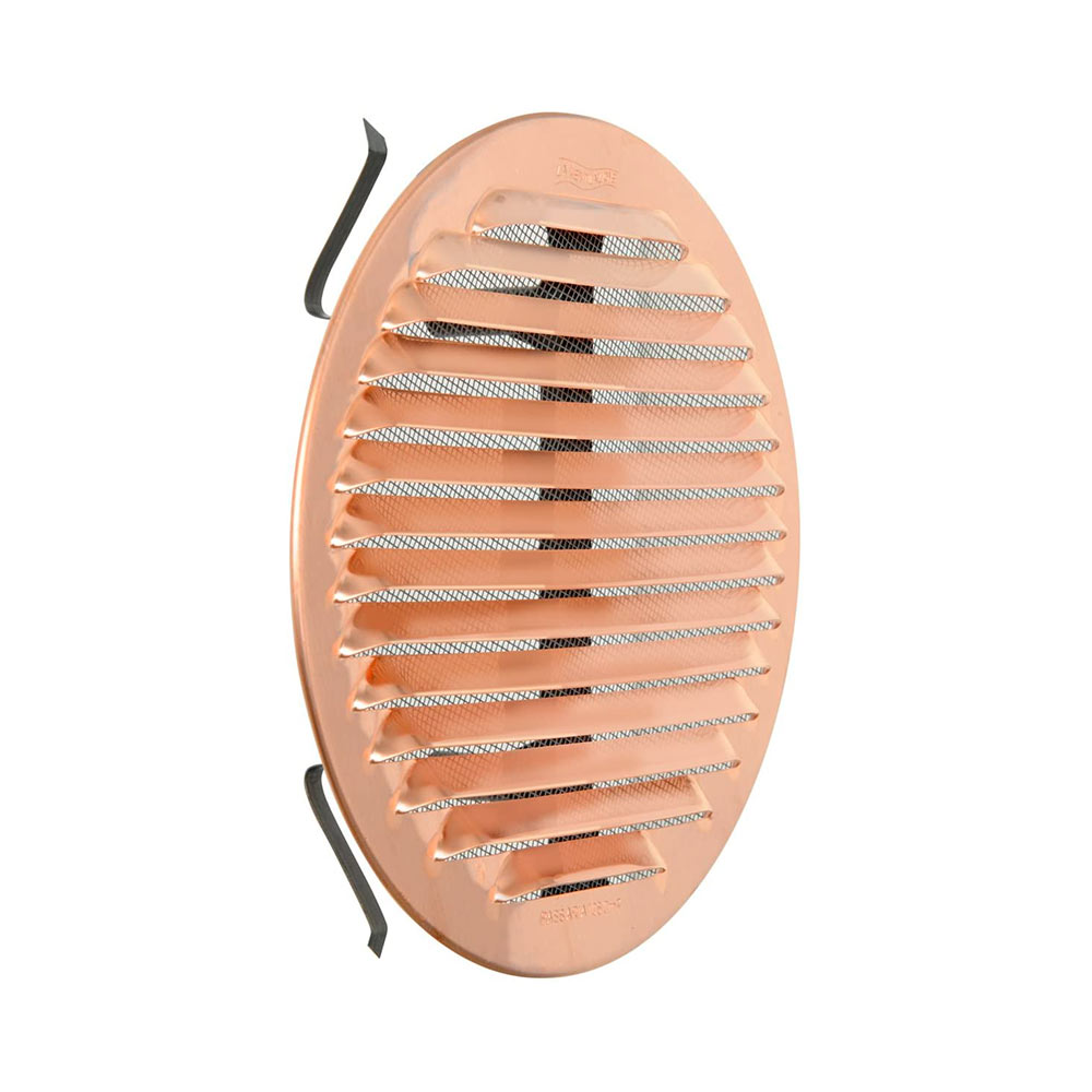 F3082GRATU160R VENTILACIJSKA REŠETKA od BAKRA OKRUGLA Ø 175 c/opruga s mrežom art. GRATU160R Edil Plast