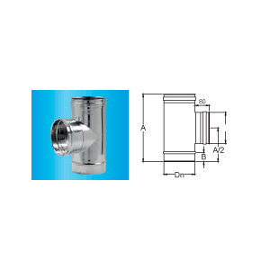 F309945060200 T-KOMAD OD NEHRĐAJUĆEG ČELIKA ŽENSKI Ø 200 od 90° nepropusni T.200 za dimnjak s jednom stijenkom art. 4506 Fibrotu...