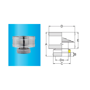 F309945630150 KAPA dimnjaka ZA ZAŠTITU OD VJETRA Ø 150 za dimovodnu cijev od nehrđajućeg čelika s dvije stijenke art. 4563 Fibrot...