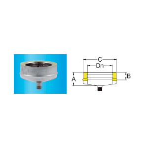 F309945650100 OKAPNICA OD NEHRĐAJUĆEG ČELIKA Ø 100 za dimovodnu cijev od nehrđajućeg čelika s dvije stijenke art. 4565 Fibrotub...