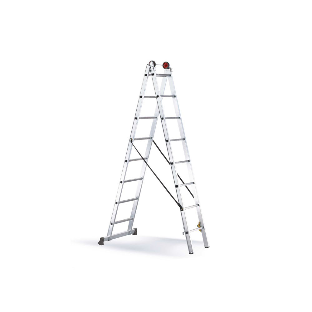 F3106SCE20010 Dvodjelne aluminijske ljestve EURO E2 2 x 2,40 m od 8 stepenica (4,06 m) art. SCE20010 Svelt