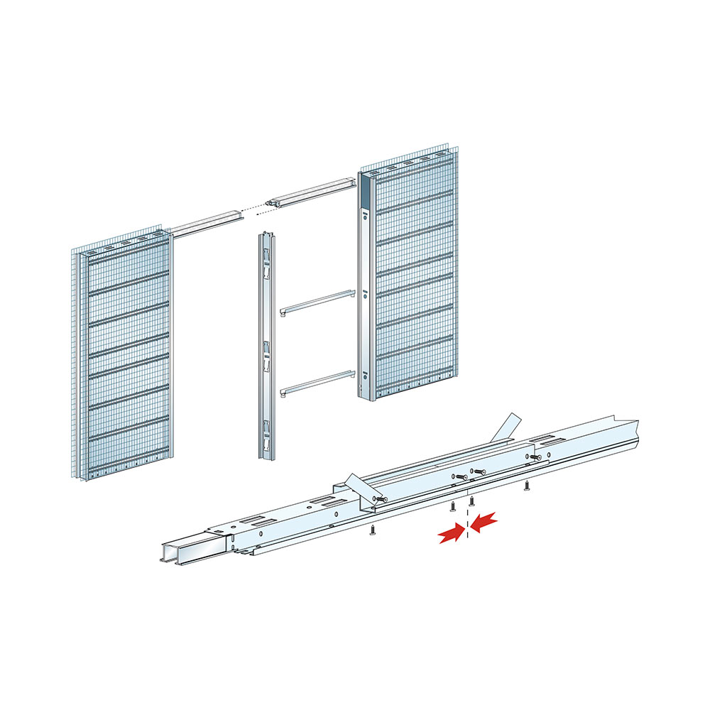 F31160PC SPOJNICA za dvostruka vrata za okvire od žbuke/gipsanih ploča s podesivim odstojnicima art. OPC Eclisse