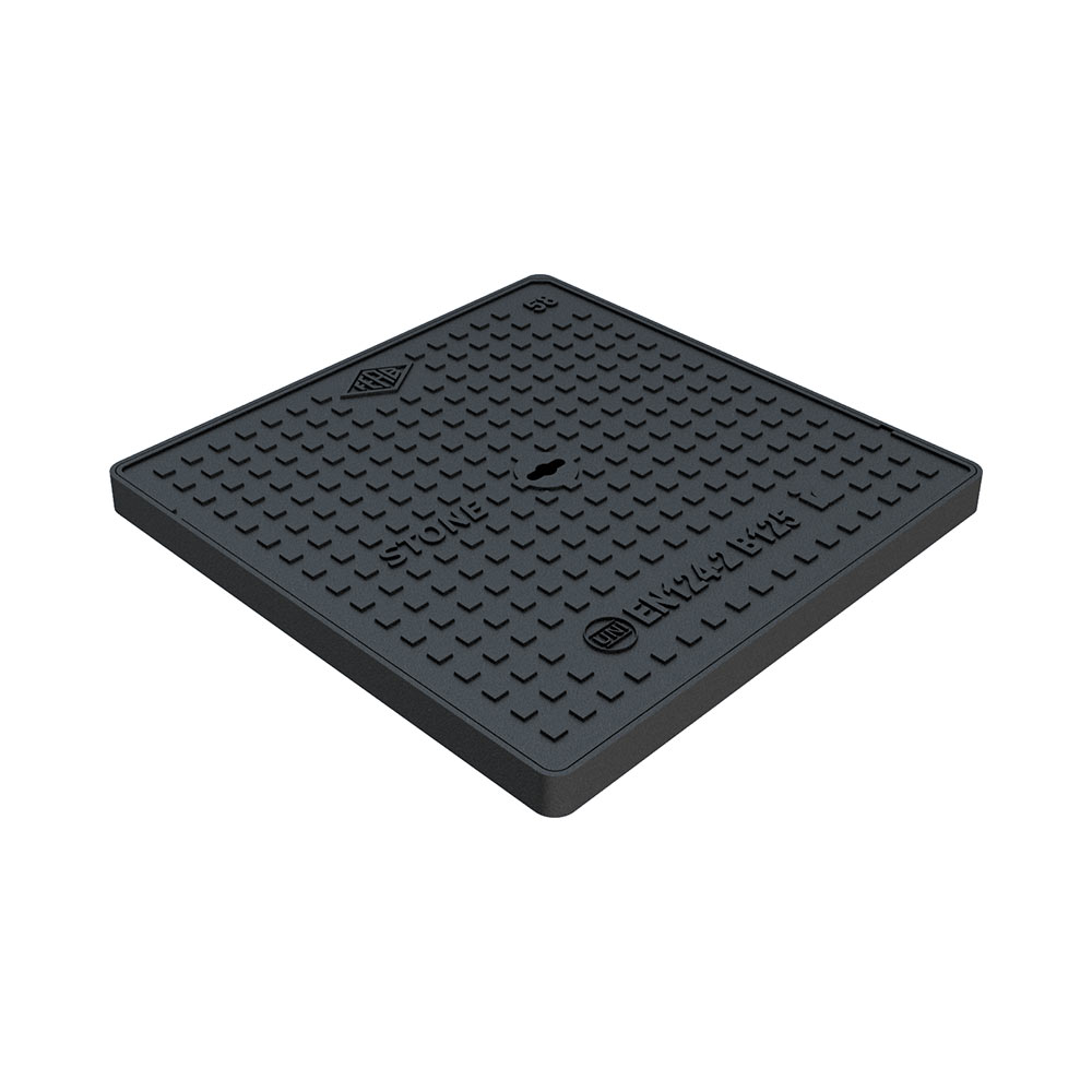 F31860015 POKLOPAC od LIJEVANOG ŽELJEZA klasa B125 serija STONE mjere vanjske 580 x 580 mm otvor bez okvira 504 x 504 mm visine 4...