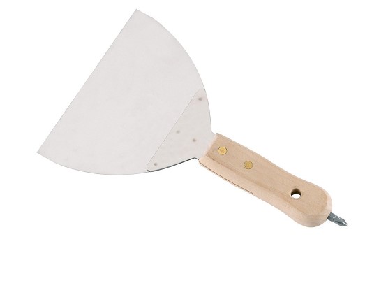 F36040038 Art. 54132/54134 Zvonasta ŠPATULA od nehrđajućeg čelika širine 15 cm s umetkom za gips ploče Ausonia