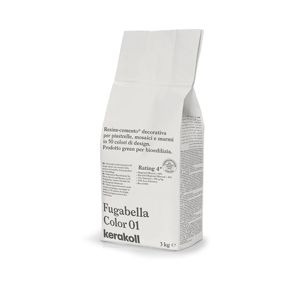 F3605ST01 SMJESA ZA ZAGLAĐIVANJE FUGABELLA COLOR boja 01 vreća od 3 kg 1 pakiranje = 24 kg art. 15528 Kerakoll