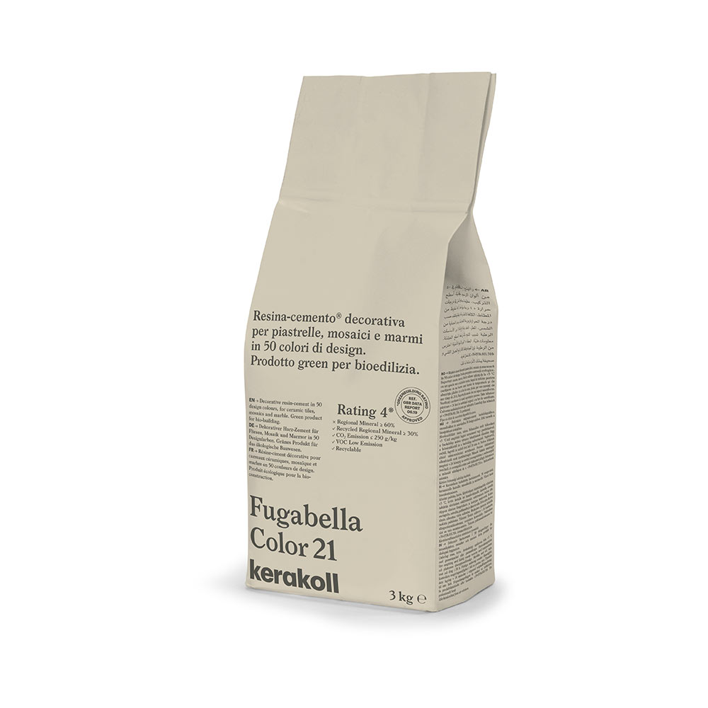 F3605ST21 SMJESA ZA ZAGLAĐIVANJE FUGABELLA COLOR boja 21 vreća od 3 kg 1 pakiranje = 24 kg art. 15570 Kerakoll