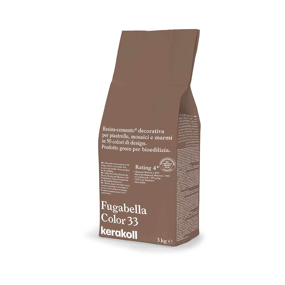 F3605ST33 SMJESA ZA ZAGLAĐIVANJE FUGABELLA COLOR boja 33 vreća od 3 kg 1 pakiranje = 24 kg art. 15594 Kerakoll