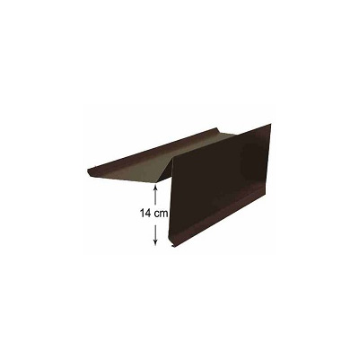 F360900110 BOČNI OBRUB od 2 m razvoj 33 cm (pokriva 14 cm) za oluk limeni tamno smeđe boje Art. GM28-55 Artegronda