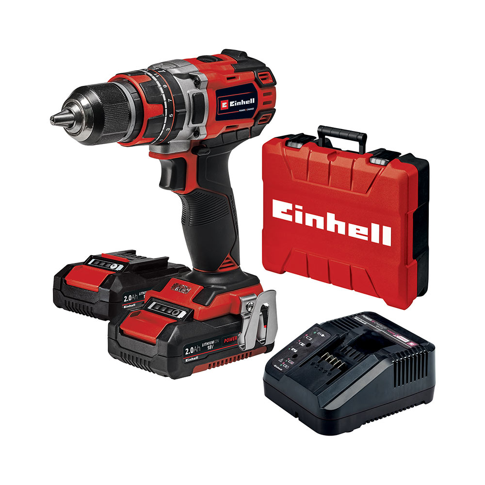 F38000013 Art. 4513940 UDARNA BUŠILICA na baterije 18 V + 2 baterije + punjač u kovčegu serija Power X-Change Einhell