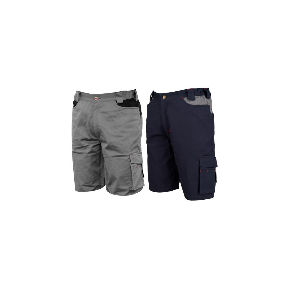 F380200010 KRATKE RADNE HLAČE STRETCH, veličina L od pamuka sive i crne bočni džep Art. 8734B Industrial Starter